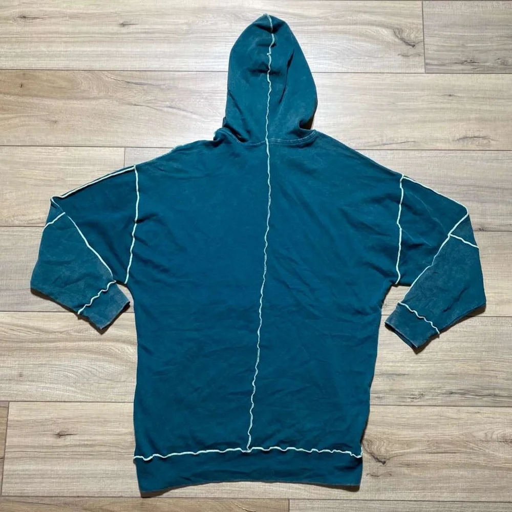 Wild Fable Unisex Seamed Hooded Sweatshirt Relaxed Fit Size Small Green - Picture 8 of 10